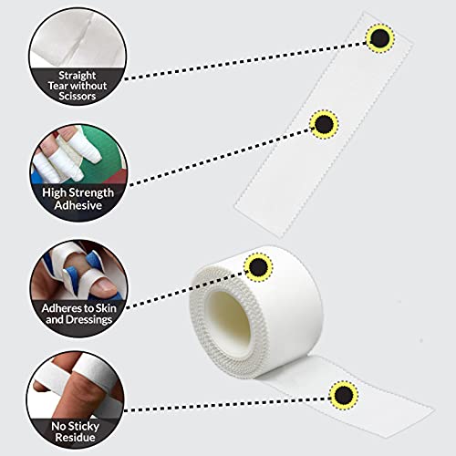 1" Surgical Cloth Tape - 3 Rolls of Easy Tear Medical Tape
