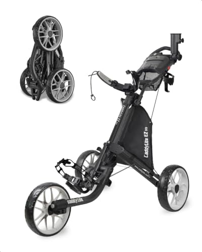 EZ-Fold 3-Wheel Golf Push Cart - Dark Grey