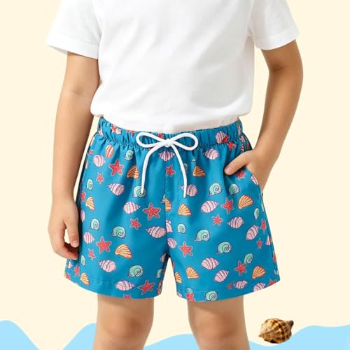 Toddler Boy Swim Trunks Quick Dry Lightweight Shorts with Pocket - 4-5T Seasnail