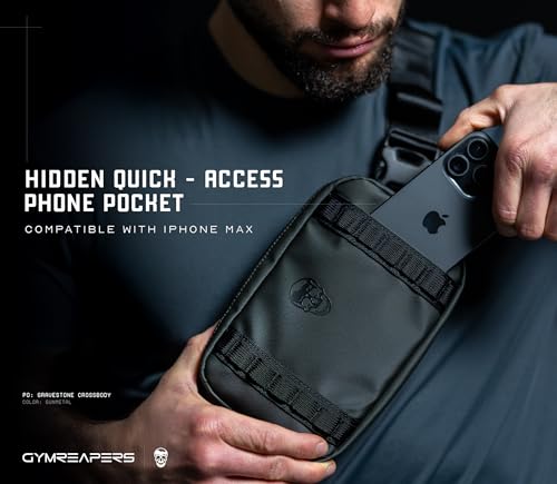 Waterproof Crossbody Bag with Hidden Pocket - Gunmetal