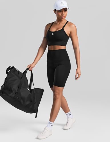 Medium Impact Sports Bra with Removable Pads - Black, Small