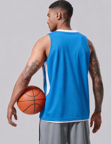 Men's Reversible Basketball Jerseys - 10 Pack, Carolina Blue/White