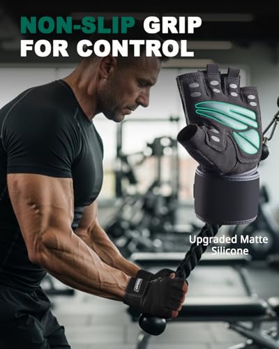 Weight Lifting Gloves with Wrist Support - Black, Large