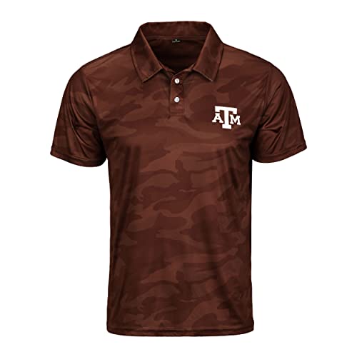 Men's NCAA Team Logo Camo Polyester Short Sleeve Polo Shirt