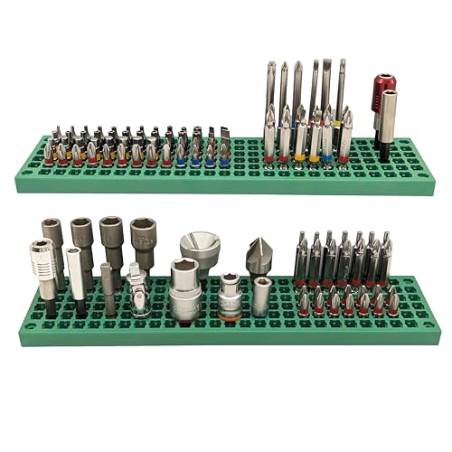 FREE ZONE Bit Organizer Set (Green) ? 158-Hole Bit Storage ? 1/4" Hex Bits & Drive Bits Adapter Storage ? Toolbox Storage (Tools Not Included)