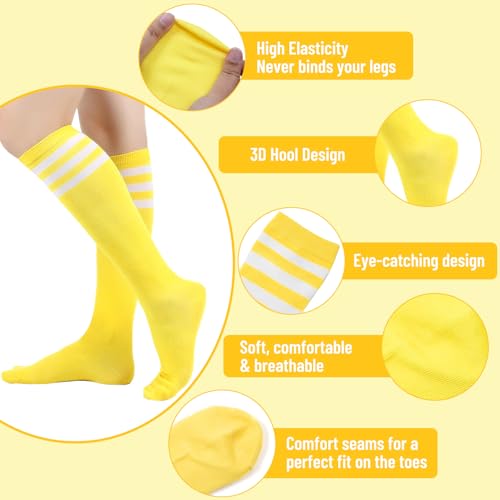 WYVAS 30 Short Neon Tutu Skirt - 5-Layer Tulle Dance Skirt with Tube Socks & Sunglasses (Variant: Yellow, 30 Short)