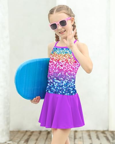 Girls Tankini Swimsuit - Hot Pink Sequin, Size 7-8 Years