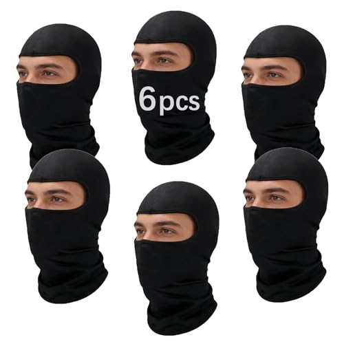 15 Pack Black Ski Mask & Neck Gaiter Set - UV Protection, 6 Pcs
