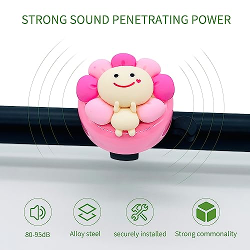 Pink Flower Fairy Bicycle Bell - Durable Aluminum for Kids