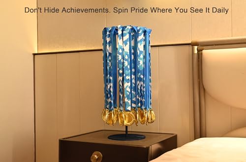 360° Rotating Medal Display Stand - Holds 45+ Medals - Black