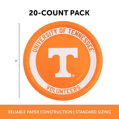 University of Tennessee Paper Plates - 20 Count, 9 Inch