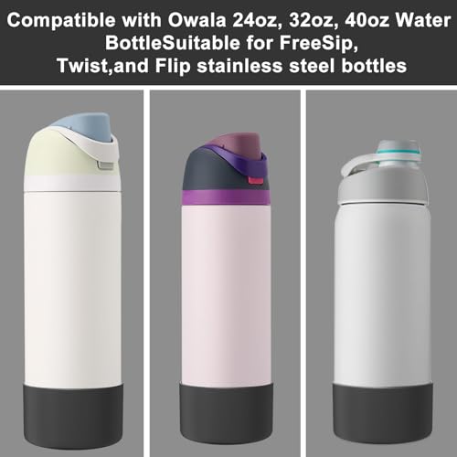 Silicone Protective Boot for 24 oz Water Bottles - Anti-Slip Sleeve - Black