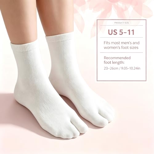 Andibro 4 Pairs Japanese Flip Flop Tabi Socks - Elastic Cotton Split Toe Socks
