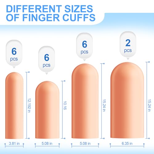 20 Pcs Silicone Gel Finger Protectors - Multi-Size Fingertip Covers