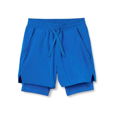 Amazon Essentials Boys' Active Performance Stretch Woven Athletic Shorts - Medium Blue