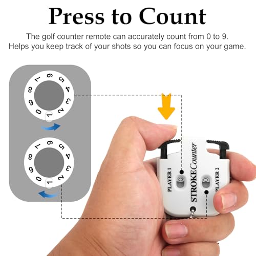 Mini Golf Stroke Counter - 2 Player Score Keeper - White and Black