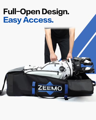 Golf Travel Bag - Full-Open Wheeled Carrier for Airlines - Black