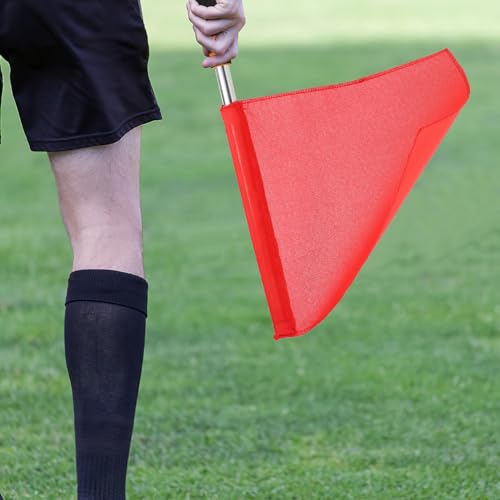 Referee Handheld Signal Flags 4-Pack - Red & Green 18x14 Inches