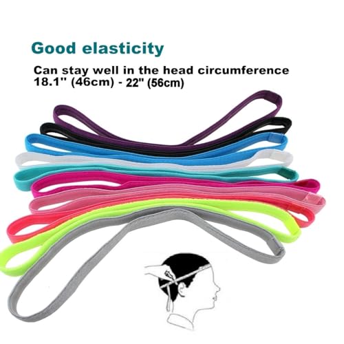 Non-Slip Athletic Headbands - Black 5 Pack for Sports & Fitness