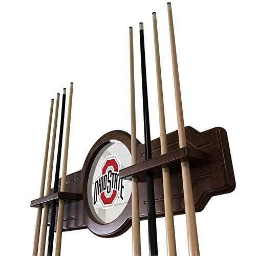 Ohio State Cue Rack - Solid Wood with Mirrored Glass Insert