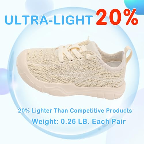 Toddler Sneakers - Breathable Slip-On Barefoot Shoes - Beige