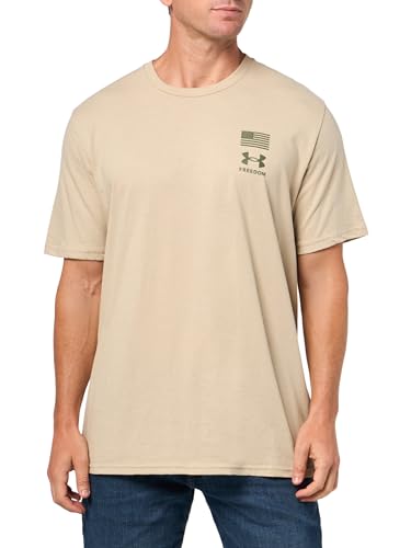 Under Armour Men’s Freedom Flag T-Shirt – Desert Sand / Marine Od Green, Large
