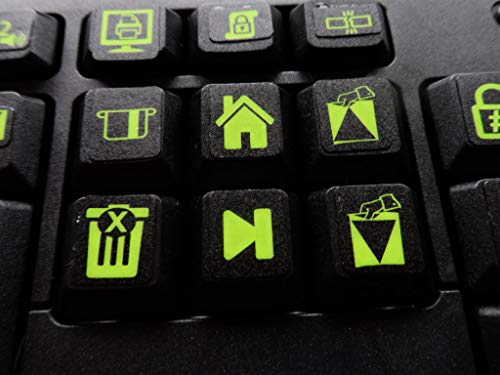 Luminescent Keyboard Stickers Set - Large Symbols for Low Vision