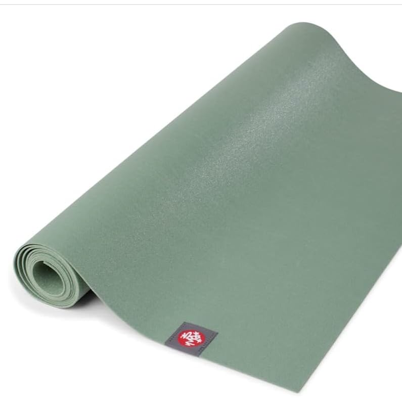 eKO SuperLite Yoga Mat - 1.5mm Natural Rubber, Foldable & Travel Friendly - Leaf Green, 71" x 24"