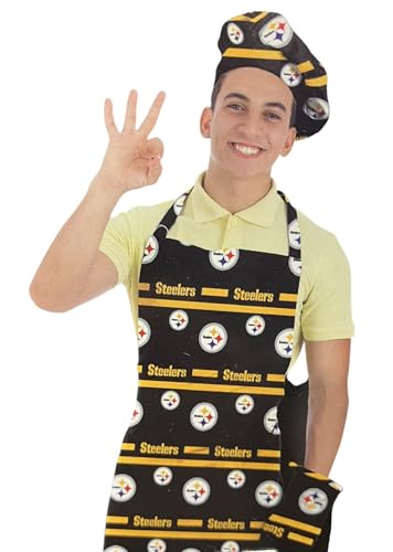 NFL 3-Piece Apron, Oven Mitt & Chef Hat Set - Pittsburgh Steelers