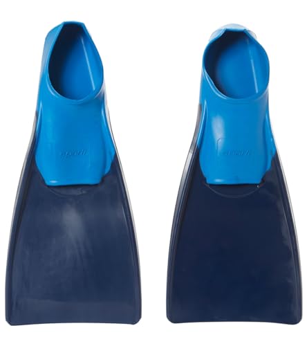 Sporti Unisex Long Floating Swim Fins for Pool & Lap Swimming - Navy Blue, M 8-9 / W 9-10