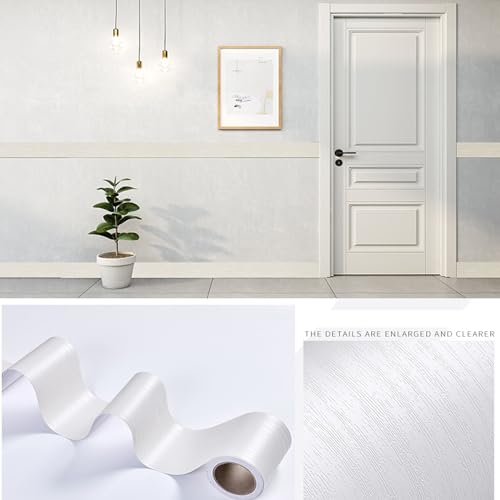 10M Wood Grain Removable Waterproof Border Wall Decor Removable Self Adhesive Kitchen Bathroom Tiles Sticker Peel and Stick Wallpaper 4x390 Inch (Walnut)