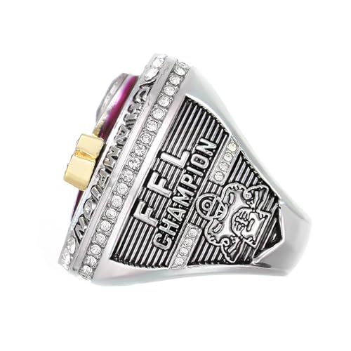 Fantasy Football Championship Ring - Red Size 11 with Display Trophy