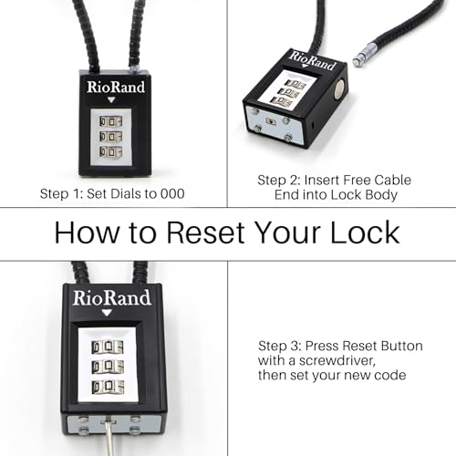 15-Inch Keyless Combination Gun Cable Lock with Reset Screwdriver - Onyx