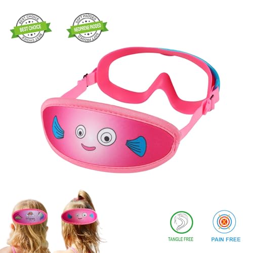 RUIGAO 1PK Pink Fish Toddler Swim Goggles with Nose Cover & Anti-Fog Mask