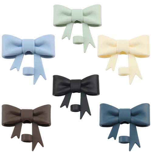 Bow Straw Toppers - 6 Colorful Silicone Covers for Stanley Cups