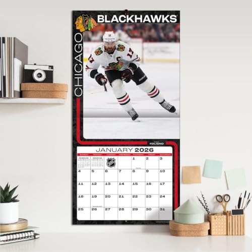Chicago Blackhawks 2026 Wall Calendar - 12x12 Team Photos
