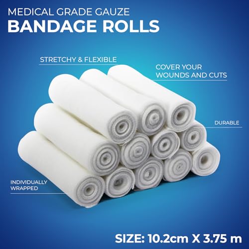 Conforming Gauze Rolls - Stretch Bandage 4" x 4.1 Yards, 12 Pack