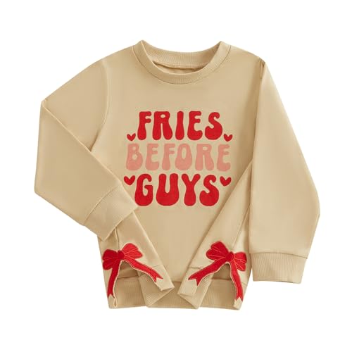 Toddler Valentine's Day Sweatshirt - Fries Before Guys, 6-12 Months