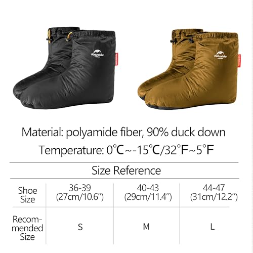 Windhike Brown Small Down Sleeping Booties for Camping & Indoor Use