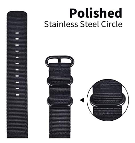 Soft Nylon Replacement Watch Band for Garmin Venu SQ Music - Black