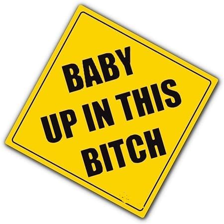 Baby Up In This Bitch Decal - 5x5 Inch Glossy Vinyl Sticker