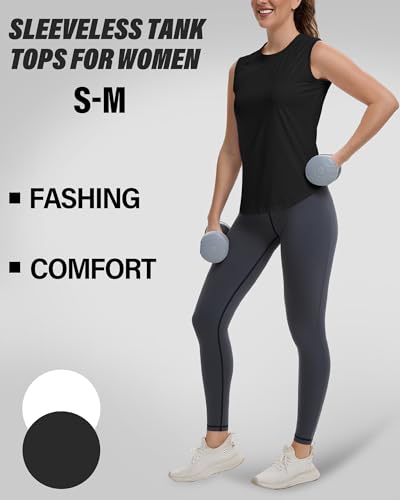 Women's Sleeveless Workout Tops - Breathable Athletic Tank - Medium
