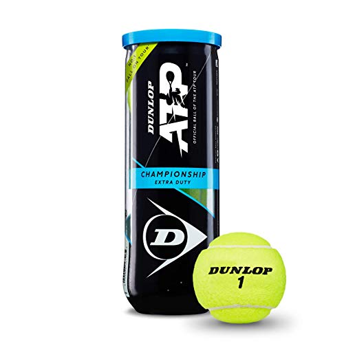Dunlop Sports ATP Championship Tennis Balls 4 x 3-Ball Cans | Endorsed by ATP Tour