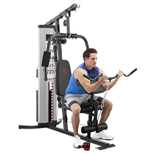 Multifunctional Home Gym with 150 lbs Weight Stack - Grey
