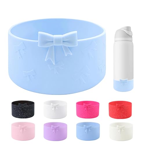 Bow Silicone Boot for Owala 32oz Water Bottle - Blue