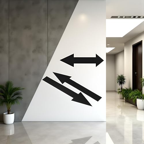 8"x2" Arrow Sticker Black, 10 Pack PVC Removable Self Adhesive Waterproof Floor Decal Wall Marking Arrow Sign for Road Instructions, Wall Stickers and Murals