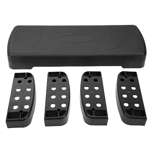 31-Inch Aerobic Step Platform Trainer with Adjustable Risers - Black