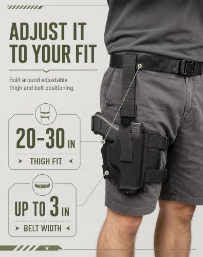 LOUBEI Drop Leg Holster for Pistols, Adjustable Thigh Carry Nylon Pistol Holster