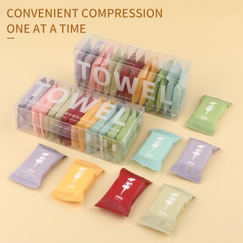 28 Count Compressed Towels - Reusable Portable Washcloths for Travel