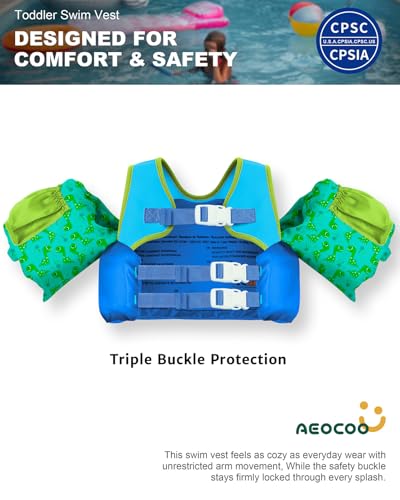 Toddler Swim Vest with Floaties for Water Play, Ages 1-2
